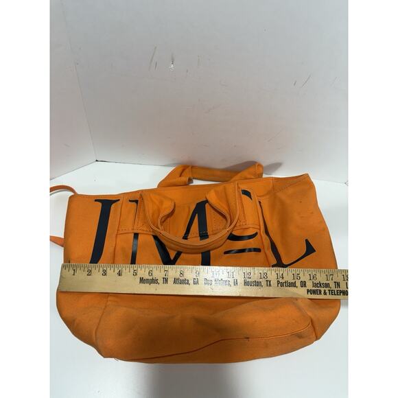 J.McLaughlin Logo Tote Bag Canvas Orange J Mc‎ Laughlin Large Purse RARE - Picture 9 of 10